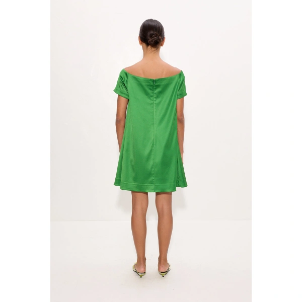 Simon Miller Taja Satin Mini Dress in Matcha | Mini Dresses | Coveti