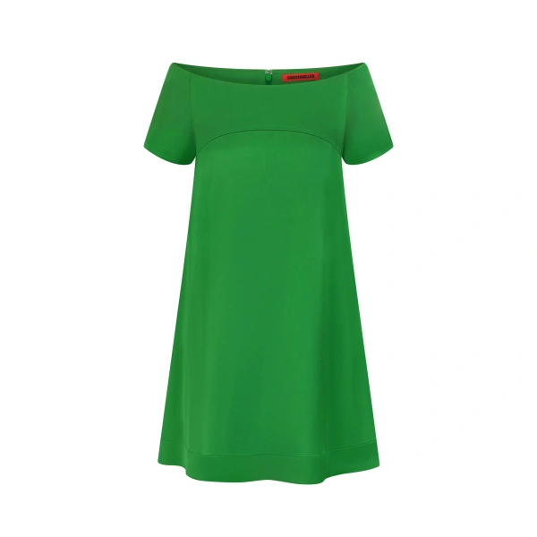 Taja Satin Mini Dress in Matcha