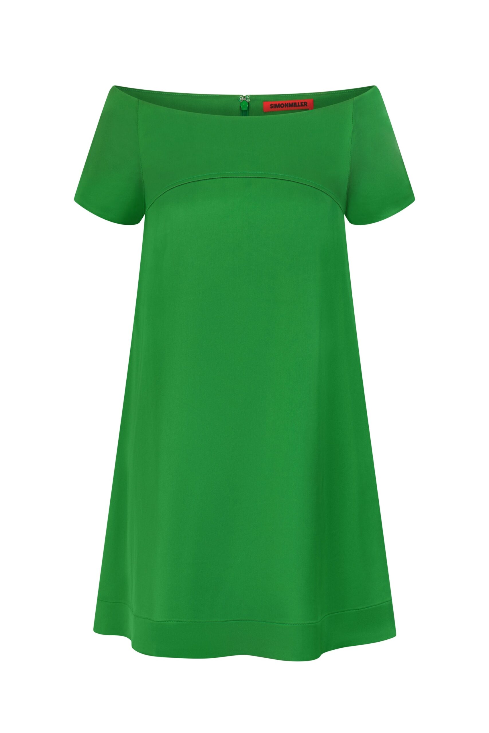 Simon Miller Taja Satin Mini Dress in Matcha Simon Miller Taja Satin Mini Dress in Matcha | Mini Dresses | Coveti