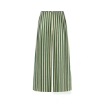 Simon Miller Toni Poplin Pant in Gummy Green and Ecru | Wide-Leg Pants | Coveti
