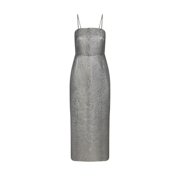 Simon Miller Verdelle Metallic Midi Dress in Pewter | Midi Dresses | Coveti