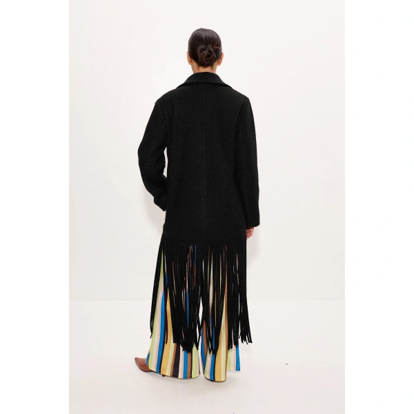 Simon Miller Vero Fringe Coat in Black | Coats | Coveti