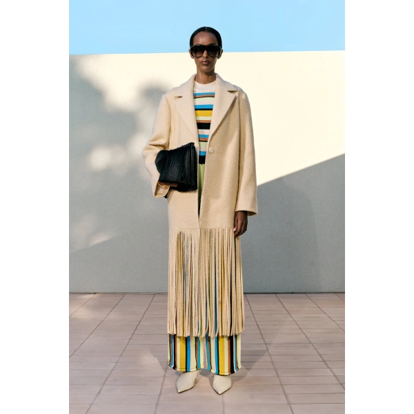 Simon Miller Vero Fringe Coat in Ivory | Coats | Coveti