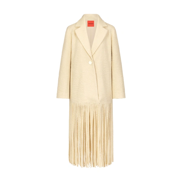 Simon Miller Vero Fringe Coat in Ivory | Coats | Coveti