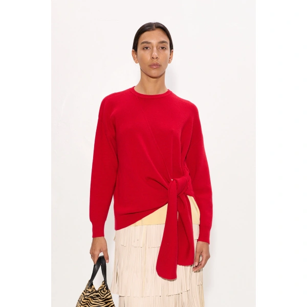 Simon Miller Vista Merino Blend Sweater in Butter and Classic Red | Sweaters | Coveti