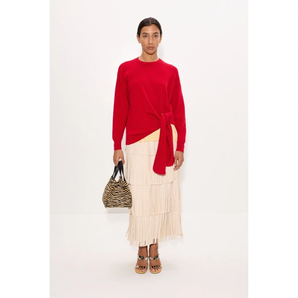 Simon Miller Vista Merino Blend Sweater in Butter and Classic Red | Sweaters | Coveti