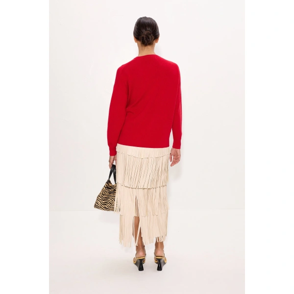 Simon Miller Vista Merino Blend Sweater in Butter and Classic Red | Sweaters | Coveti