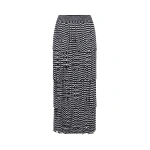 Simon Miller Za Za Knit Fringe Skirt in Black and White Space Dye | Midi Skirts | Coveti