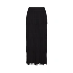 Simon Miller Za Za Knit Fringe Skirt in Black | Midi Skirts | Coveti