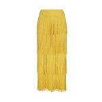 Simon Miller Za Za Knit Fringe Skirt in Butter | Midi Skirts | Coveti