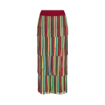 Simon Miller Za Za Knit Skirt in Vibrant Multi Stripe | Midi Skirts | Coveti