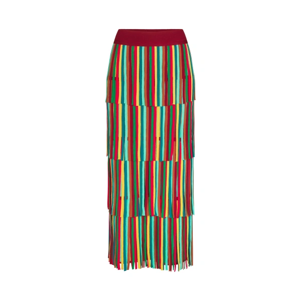 Za Za Knit Skirt in Vibrant Multi Stripe