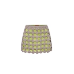 Simon Miller Zera Crochet Mini Skirt in Moss and Satellite Silver | Mini Skirts | Coveti