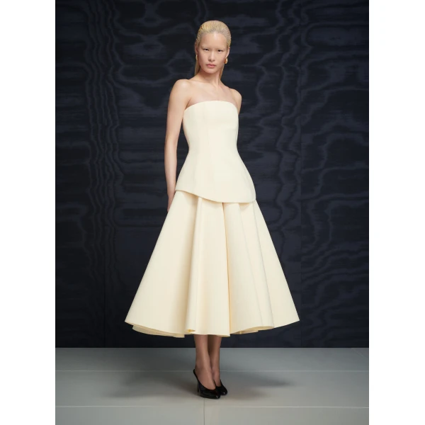 Solace London The Ada Midi Dress in Pearl