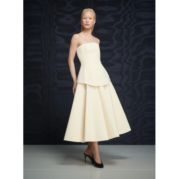 Solace London The Ada Midi Dress in Pearl