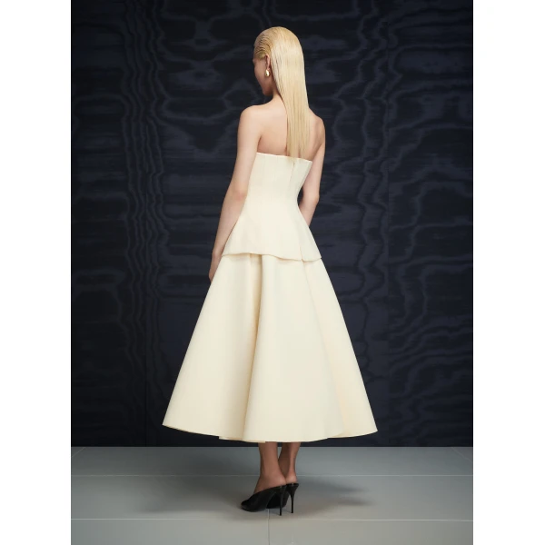 Solace London The Ada Midi Dress in Pearl