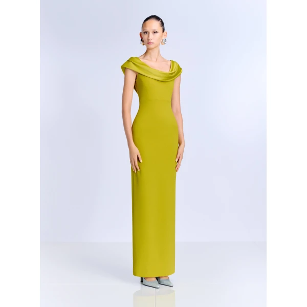 Solace London The Adele Maxi Dress in Chartreuse