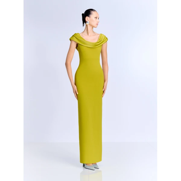 Solace London The Adele Maxi Dress in Chartreuse