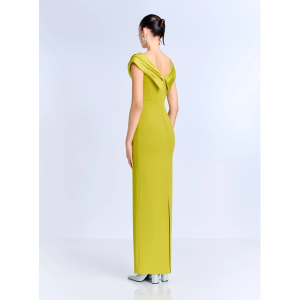 Solace London The Adele Maxi Dress in Chartreuse