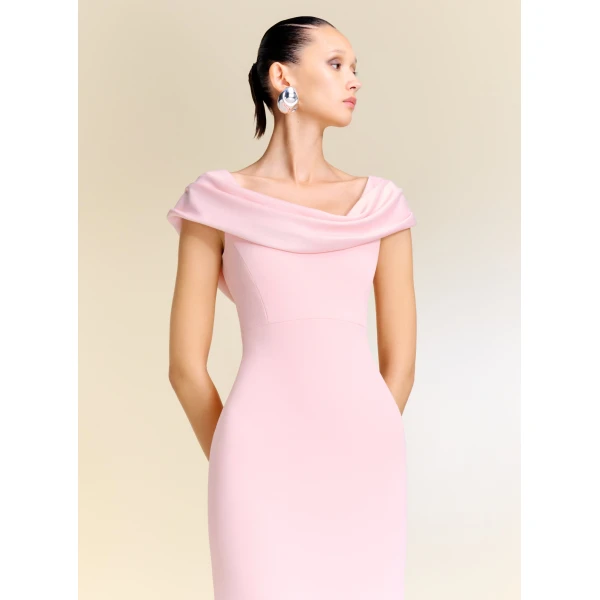 Solace London The Adele Maxi Dress in Pale Pink