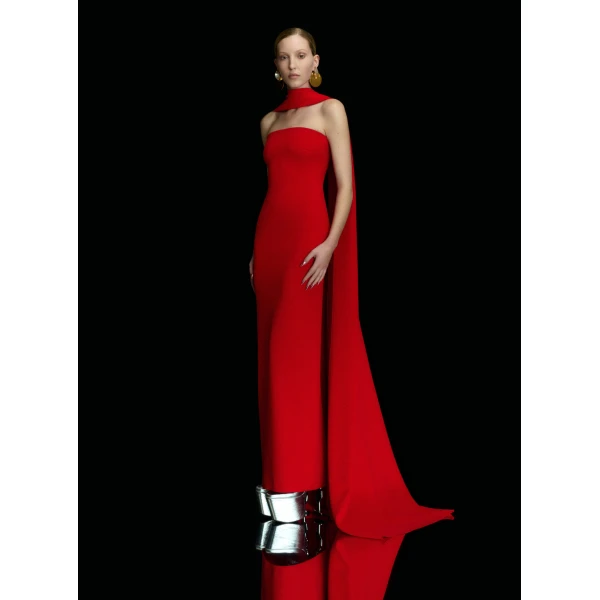 Solace London The Ainhoa Maxi Dress in Red