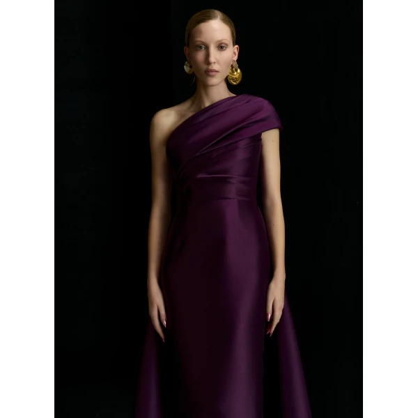 Solace London The Alba Maxi Dress in Aubergine