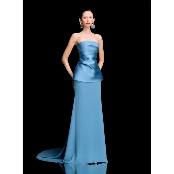 Solace London The Alia Maxi Dress in Slate Blue