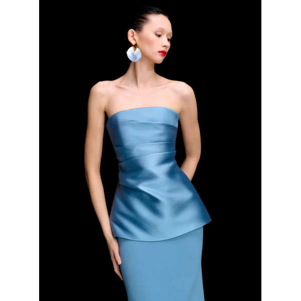 Solace London The Alia Maxi Dress in Slate Blue