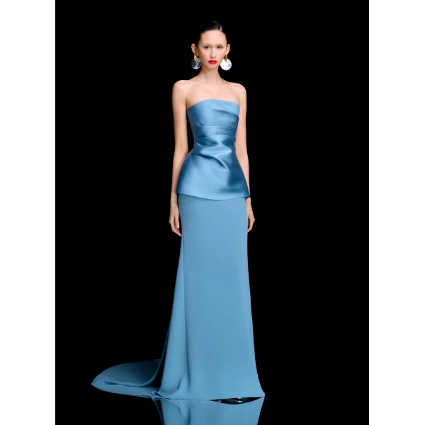 Solace London The Alia Maxi Dress in Slate Blue