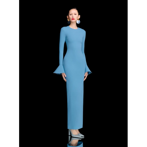 Solace London The Alicia Maxi Dress in Slate Blue