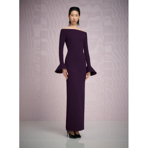 Solace London The Anica Maxi Dress in Plum