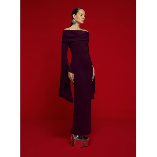 Solace London The Arden Maxi Dress in Aubergine