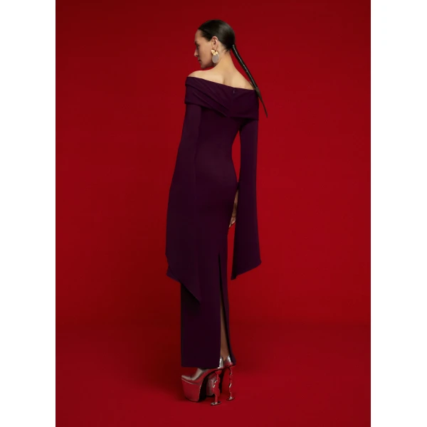 Solace London The Arden Maxi Dress in Aubergine