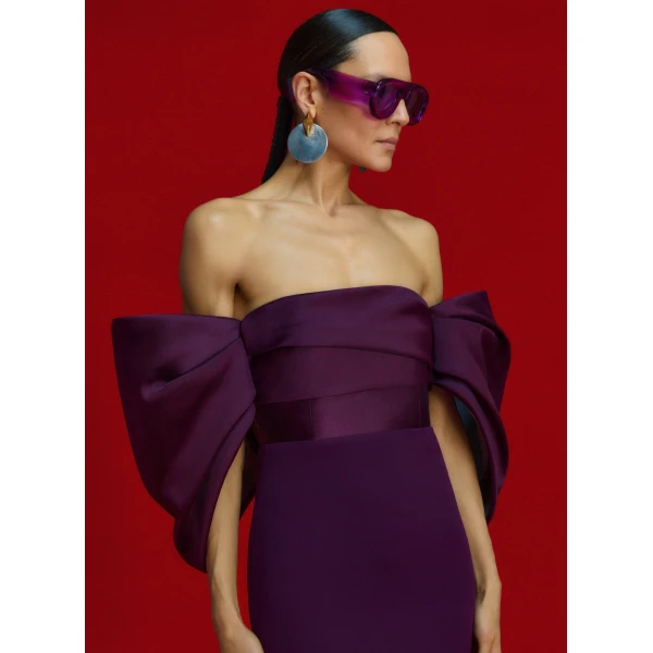 Solace London The Arla Maxi Dress in Aubergine