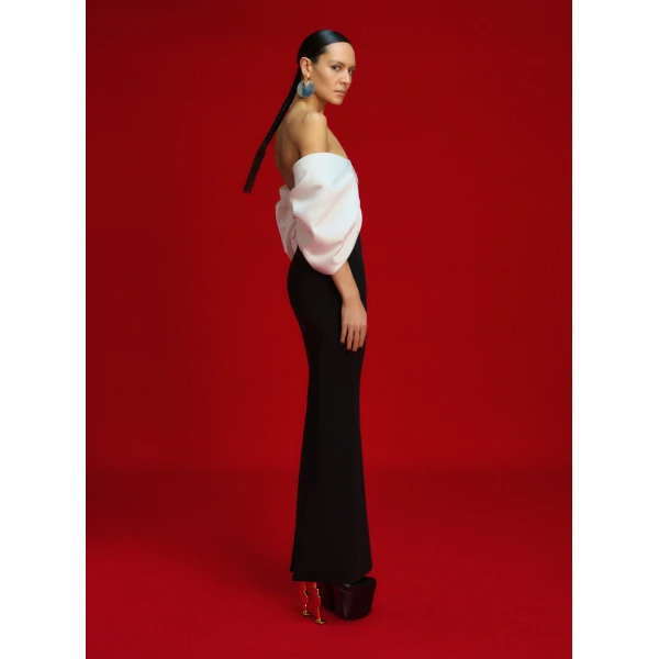 Solace London The Arla Maxi Dress in Cream and Black
