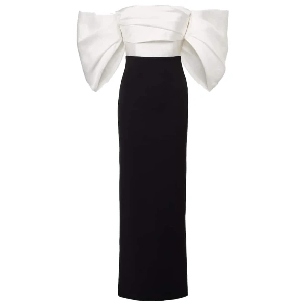 The Arla Maxi Dress in Cream and Black