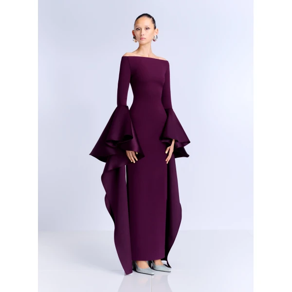 Solace London The Astria Maxi Dress in Grape