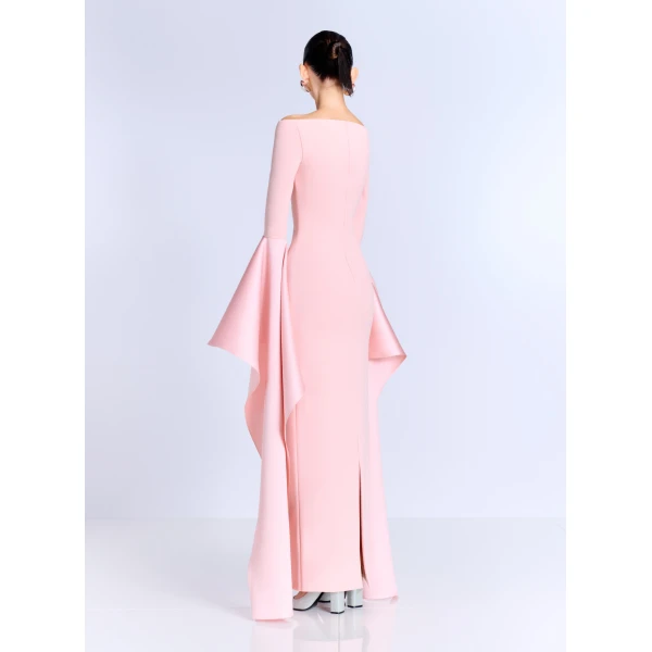 Solace London The Astria Maxi Dress in Pale Pink