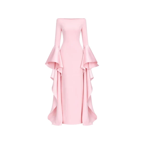Solace London The Astria Maxi Dress in Pale Pink | Maxi Dresses | Coveti