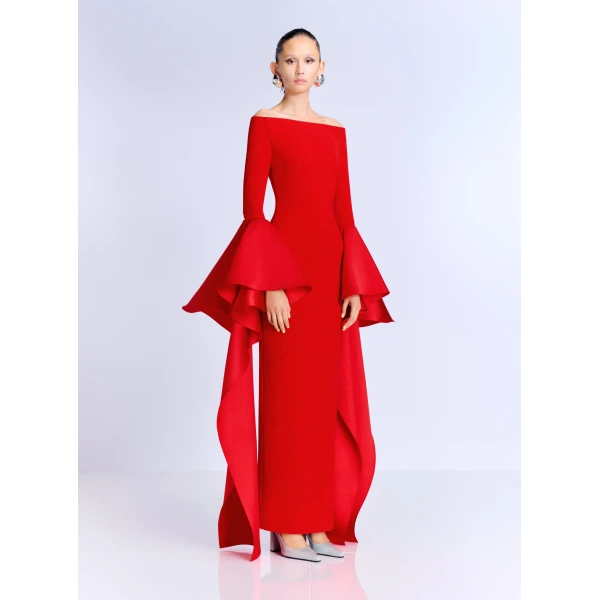 Solace London The Astria Maxi Dress in Red