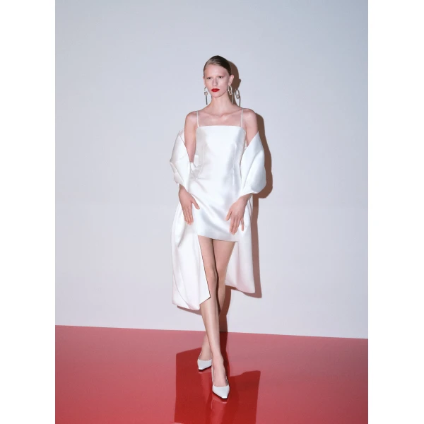 Solace London The Bessette Mini Dress in Cream