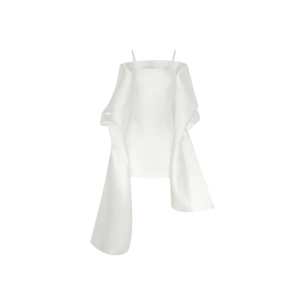 Solace London The Bessette Mini Dress in Cream | Mini Dresses | Coveti