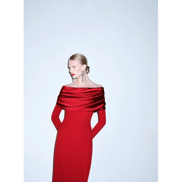 Solace London The Bradshaw Maxi Dress in Ruby
