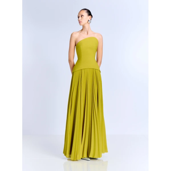 Solace London The Britt Maxi Dress in Chartreuse