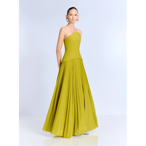 Solace London The Britt Maxi Dress in Chartreuse