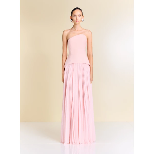 Solace London The Britt Maxi Dress in Pale Pink