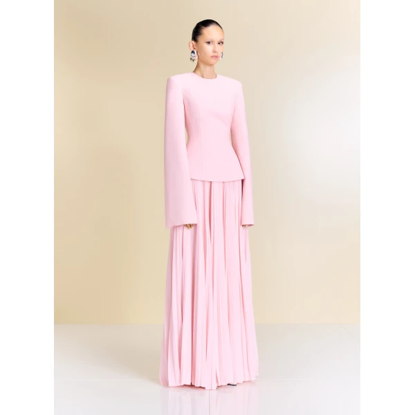 Solace London The Callisto Maxi Dress in Pale Pink