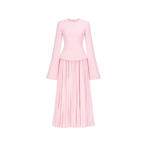 Solace London The Callisto Maxi Dress in Pale Pink | Maxi Dresses | Coveti