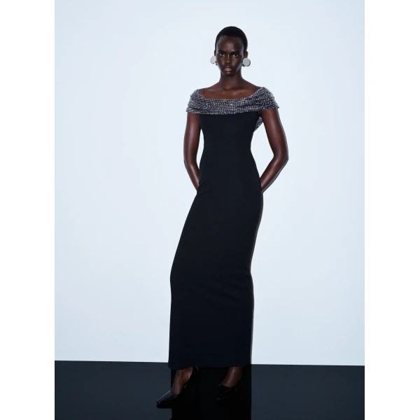 Solace London The Cardinale Maxi Dress in Black