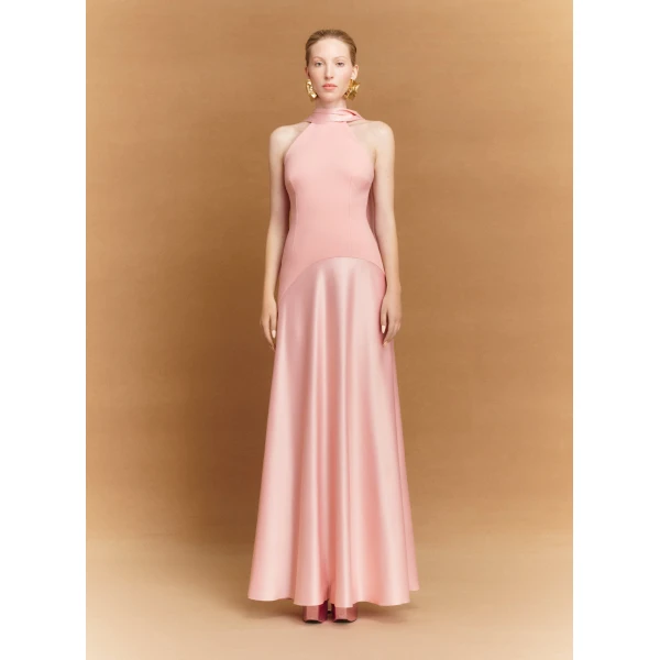 Solace London The Cece Maxi Dress in Putty Pink